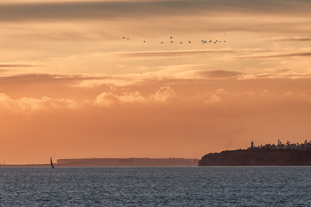 Sunset, Farol de Alfazina & Sailboat, Carvoeiro